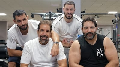 Ahmed Farhat, second left, with Saeed, far left, and two other sons. Photo: Supplied