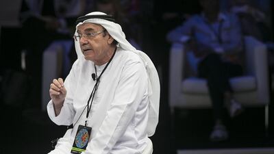 Zaki Nusseibeh, Arab States representative for the International Centre for the Study of the Preservation and Restoration of Cultural Property, speaks at the summit. Mona Al Marzooqi / The National