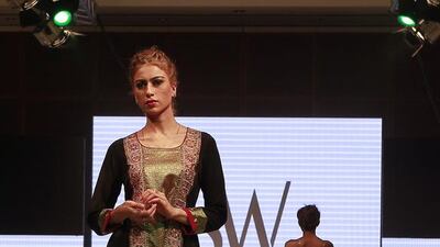 A design by the rising star Shweta Wahi showcased at the first India Fashion Week in Dubai. Jeffrey E Biteng / The National