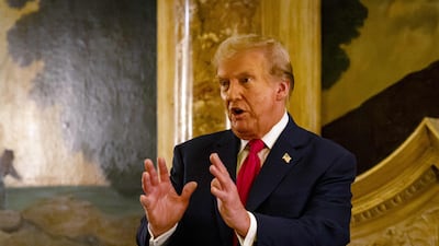 Former US president Donald Trump speaks at a dinner at Mar-a-Lago on June 5 in West Palm Beach, Florida. Getty Images / AFP