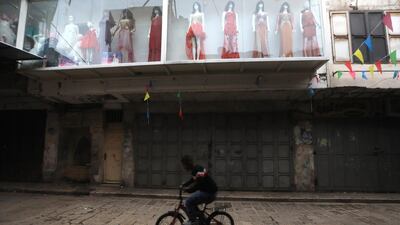 A view of closed shops in the West Bank city of Nablus. EPA