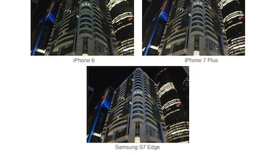 A building in Khalidiya photographed at night with zoom. Delores Johnson / The National