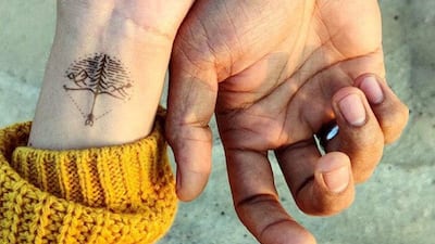 The temporary tattoo ink is derived from a fruit commonly found in parts of South America.