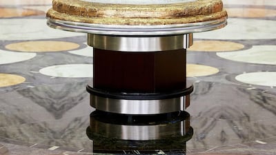 A 2-metre tall replica of Etihad Towers was created by the Conrad's pastry chefs. Courtesy Jonathan Gibbons