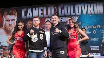 Saul "Canelo" Alvarez of Mexico will face the WBC/WBA/IBF middleweight champion Gennady Golovkin of Kazakhstan in Las Vegas on Saturday. Steve Marcus / Reuters