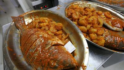 Chilli prawns and marinated hammour are the big attraction.