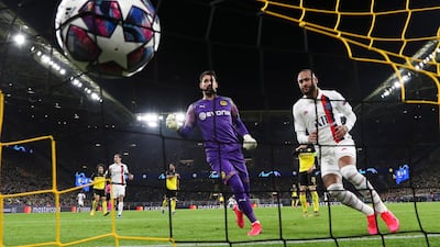 PSG's Neymar (R) levels the scores at 1-1. EPA