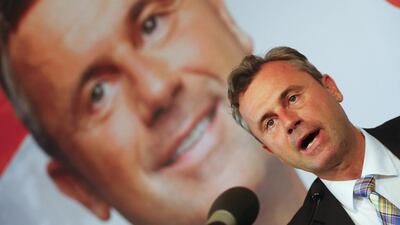Former presidential candidate Norbert Hofer of the Austrian Freedom Party (FPOe) addresses a news conference in Vienna on May 24, 2016. Heinz-Peter Bader/Reuters