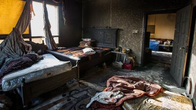 Devastating scene of the Al Warqa 2 fire in which a young girl died. Victor Besa for The National