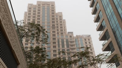 Sandstorm in Dubai with low visibility.