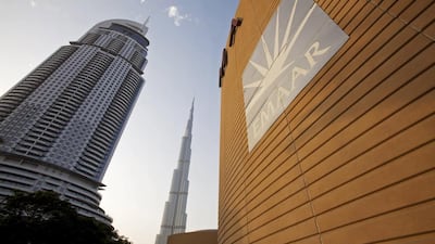 From left the Address Hotel, Burj Khalifa and Dubai Mall are all Emaar projects in Dubai. Jeff Topping / The National