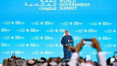 Sheikh Saif makes the closing speech at the summit.