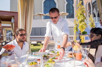 The weekend brunch at Bab Al Qasr offers a casual street food vibe. Bab Al Qasr
