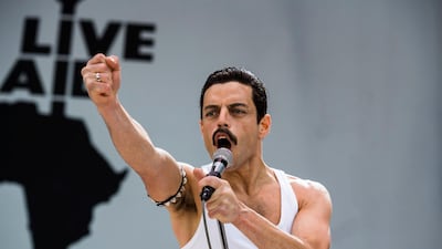 Rami Malek in a scene from Oscar nominated movie 'Bohemian Rhapsody'. AP