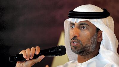Suhail Al Mazrouei, UAE Energy Minister, said a global oil output pact trimming production is enough to rebalance the market. Satish Kumar/ For the National