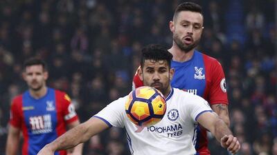 Crystal Palace’s Damien Delaney in action with Chelsea’s Diego Costa. Peter Nicholls / Reuters