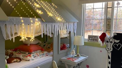 Wolfenden has done up her grandson's bedroom with stuffed toys and twinkle lights. Photo: Elaine Wolfenden