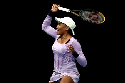 Venus Williams during her match against Lin Zhu at ASB Classic. Getty