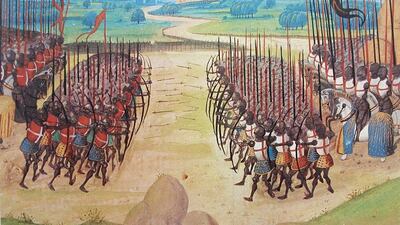 A 15th century French painting of the Battle of Agincourt. Wikipedia Commons