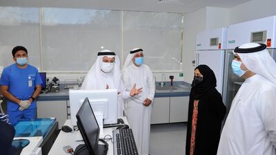 Dubai Health Authority officials visited a new infectious diseases centre near Jebel Ali. Covid-19 patients are being treated at the facility. DHA