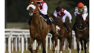 Trainer Ernst Oertel has come up with a new strategy for Seraphin Du Paon, left, to use in the Dubai Kahayla Classic.