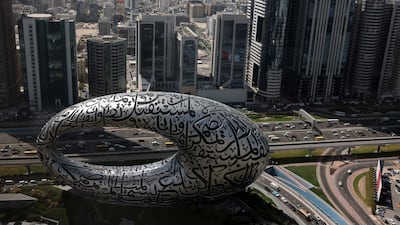 The Museum of the Future in Dubai. The emirate's status as a leading destination for foreign deirect investment is the result of its 'futuristic development vision', Sheikh Hamdan bin Mohammed, Crown Prince of Dubai, says. Chris Whiteoak / The National