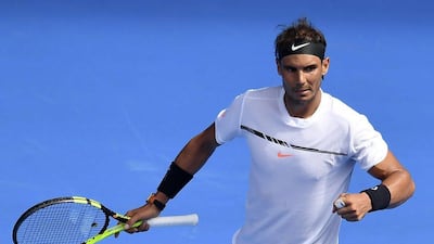 Rafael Nadal reacts to a shot against Florian Mayer during the Australian Open in Melbourne, Australia, on January 17, 2017. Filip Singer / EPA