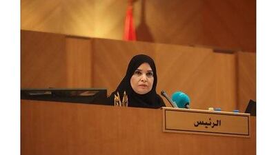 A reader congratulates Dr Ama Al Qubaisi on becoming Speaker of the FNC. Fatima Al Marzooqi / The National