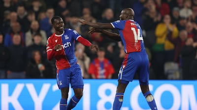 Tyrick Mitchell and Jean-Philippe Mateta were both on the scoresheet in Crystal Palace's 4-0 win over Manchester United. AFP