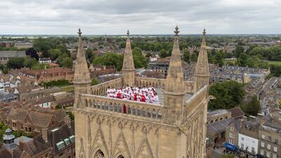Thursday also saw the Choir of St John's College, Cambridge, perform the Ascension Day carol from the top of the chapel tower, a custom dating back to 1902. PA