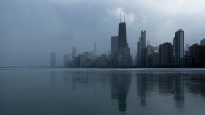 The fog begins to cover the city skyline in Chicago. Reuters