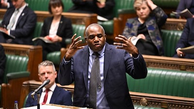 Foreign Secretary David Lammy makes a statement to the House of Commons on the conflict in Gaza. PA