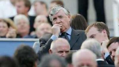 Newcastle United's caretaker manager Joe Kinnear had to watch the 2-1 loss to Blackburn from the stands.