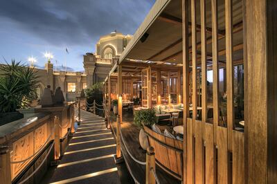 The outdoor terrace at Hakkasan Abu Dhabi
