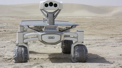 The Audi Lunar quattro moon rover has recently been tested in the Qatari desert as part of the preparations for its mission to the moon. Courtesy : The Audi Group