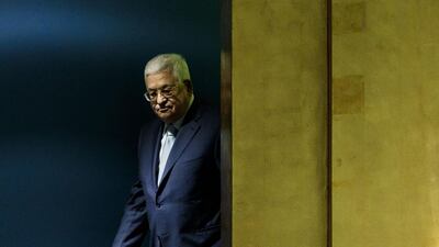 Palestinian President Mahmoud Abbas arrives at the General Assembly of the United Nations in New York, US, last year.