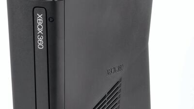 An Xbox 360 S shown with included controller. This is a matte-finish 4GB version. Wikipedia Commons
