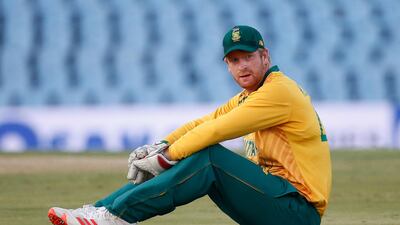 South Africa's captain Heinrich Klaasen looks on during the third T20 against Pakistan. AFP
