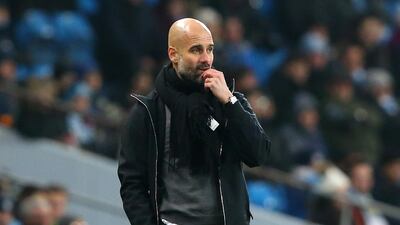 Pep Guardiola is not taking anything for granted despite Manchester City's commanding lead at the top of the Premier League. Alex Livesey / Getty Images