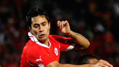Luis Jimenez, in red playing for Chile, agreed a four-year deal to join Al Ahli in June.