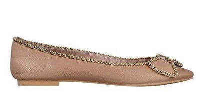 Miss Selfridge's closed toe flat in salmon.