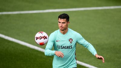 Portugal's Cristiano Ronaldo at training. AFP