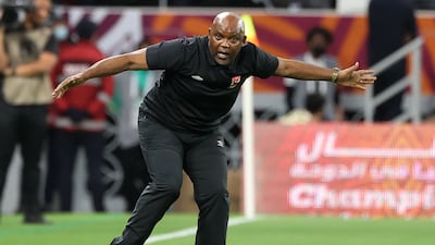 Al Ahly manager Pitso Mosimane has tested positive for Covid-19 shortly before the start of the Fifa Club World Cup in Abu Dhabi. AFP