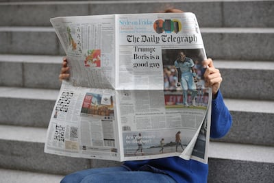 The Daily Telegraph Masthead. Jonathan Brady/PA Wire