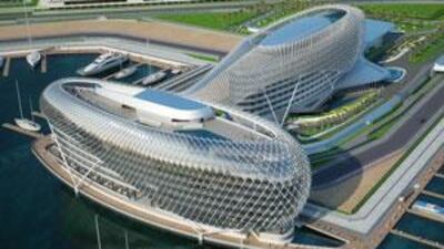 The architects of the Yas Marina Hotel have tried to incorporate patterns from traditional Islamic architecture and regional cultural elements.