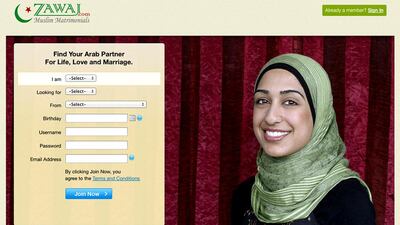 The site Zawaj. Courtesy Zawaj