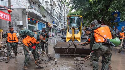 A flooded street in Wanzhou. EPA