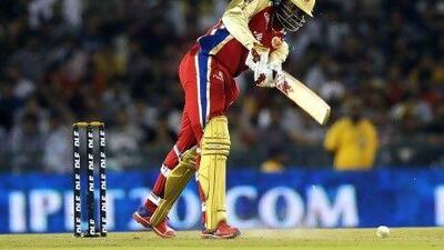 Chris Gayle has been a success for Royal Challengers Bangalore but has not played a Test match in nearly 18 months. Prakash Singh / AFP