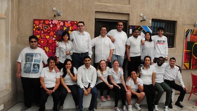 Artists with disabilities at Mawaheb, before it shut down. Photo: Mawaheb