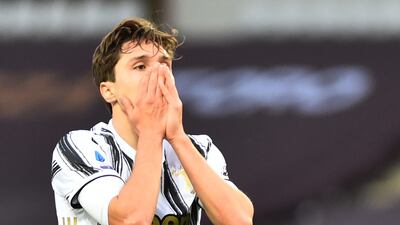 Juventus' Federico Chiesa reacts. Reuters